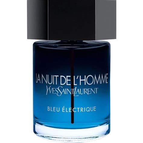 la nuit de l'homme eau electrique by yves saint laurent|ysl l'homme bleu electrique.